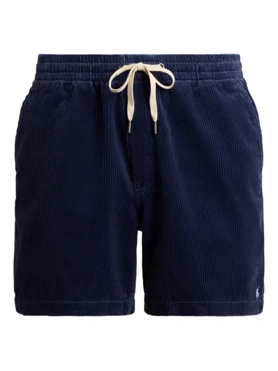 Polo Ralph Lauren Prepster Straight-leg Cotton-corduroy Drawstring Shorts In Blue