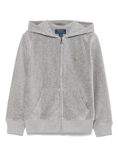 Polo Ralph Lauren Kids' Corduroy Hoodie In Grey