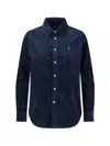 Polo Ralph Lauren Shirt With Long Sleeves And Collared Neckline In Blue