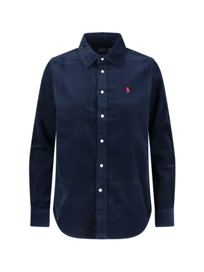 POLO RALPH LAUREN POLO RALPH LAUREN CORDUROY LOGO SHIRT – NAVY BLUE