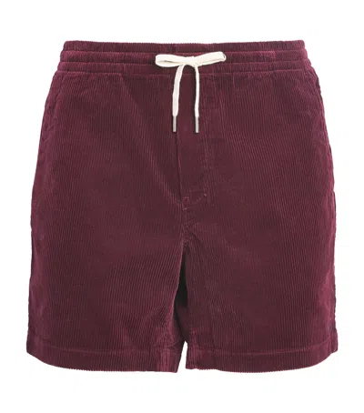 Polo Ralph Lauren Corduroy Logo Shorts In Red