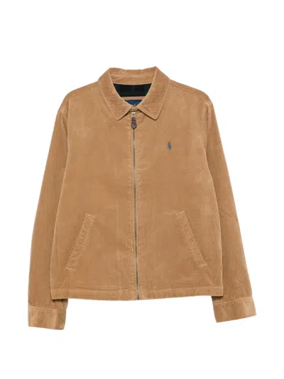 Polo Ralph Lauren Corduroy Logo-embroidered Jacket In Transparent