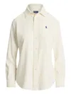 Polo Ralph Lauren Corduroy Long-sleeve Collared Shirt In White