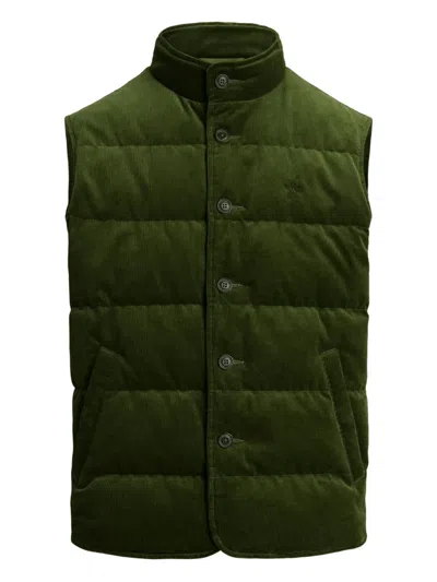Polo Ralph Lauren Corduroy-padded Gilet In Green