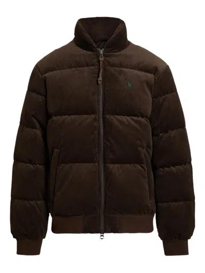 Polo Ralph Lauren Corduroy Padded Jacket In Brown