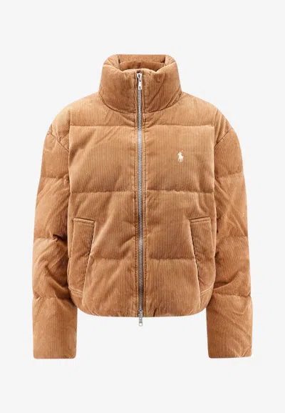 Polo Ralph Lauren Corduroy Padded Jacket In Brown