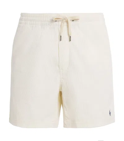 Polo Ralph Lauren Short En Velours Côtelé In White