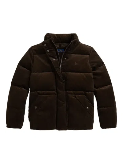 Polo Ralph Lauren Kids' Corduroy Puffer Jacket In Brown