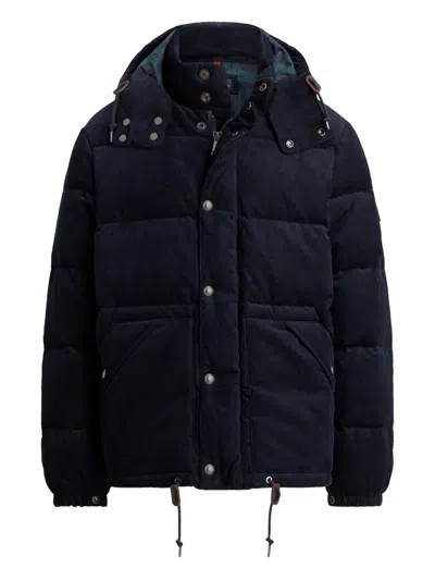Polo Ralph Lauren Corduroy Quilted Bomber Jacket In Blue