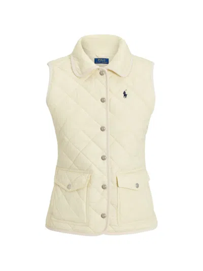 Polo Ralph Lauren Corduroy Quilted Gilet In Neutral