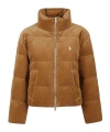 Polo Ralph Lauren Corduroy Quilted Puffer Jacket In Brown