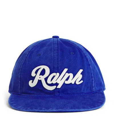 Polo Ralph Lauren Corduroy Script Baseball Cap In Blue