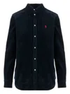 Polo Ralph Lauren Cotton Velvet Logo Shirt In Blue