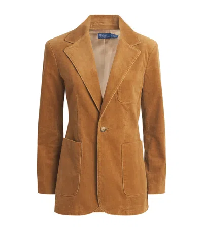 Polo Ralph Lauren Corduroy Single-breasted Blazer In Blue