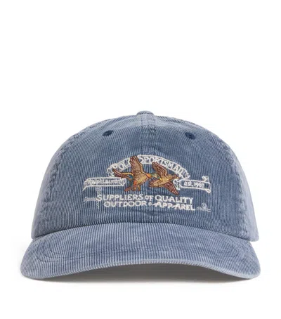 Polo Ralph Lauren Corduroy Sportsman Baseball Cap In Blue