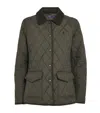 Polo Ralph Lauren Diamond Quilted Padded Jacket With Snap Button Closure In Green