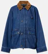 Polo Ralph Lauren Cotton Corduroy-trimmed Denim Jacket In Blue