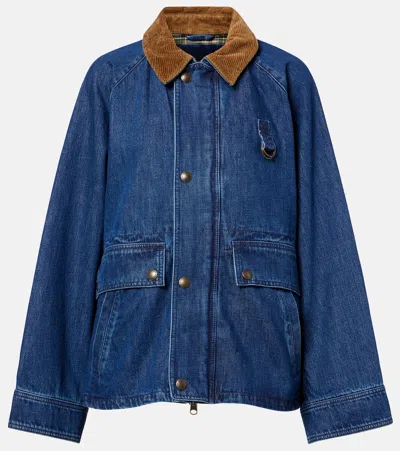 Polo Ralph Lauren Corduroy-trimmed Denim Jacket In Blue