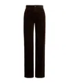 Polo Ralph Lauren Womens Dark Beech Wide-leg High-rise Cotton-corduroy Trousers In Black