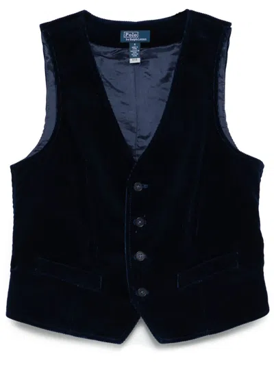 Polo Ralph Lauren Corduroy Waistcoat In Indaco