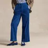 Polo Ralph Lauren Corduroy Wide-leg Cropped Trouser In Blue