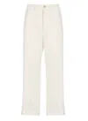 Polo Ralph Lauren Wide-leg Cotton Trousers With Concealed Fly In White