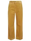 Polo Ralph Lauren Corduroy Wide-leg Cropped Trousers In Brown