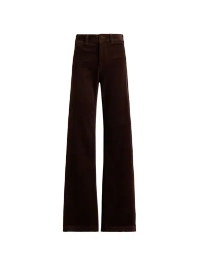 Polo Ralph Lauren Corduroy Wide-leg Trousers In Brown