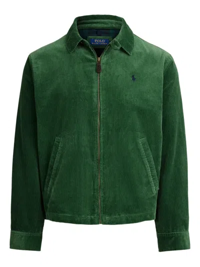 Polo Ralph Lauren Corduroy Zip-up Jacket In Green