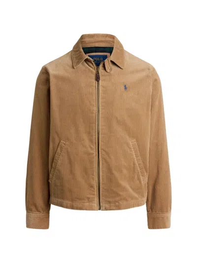 Polo Ralph Lauren Corduroy Zip-up Jacket In Brown