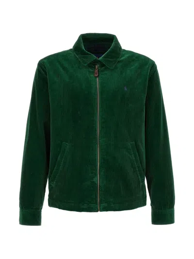 Polo Ralph Lauren Corduroy Zip-up Shirt Jacket In Green