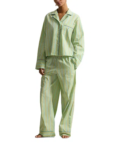 Polo Ralph Lauren Core 23 Pajama Set With Piping In Green