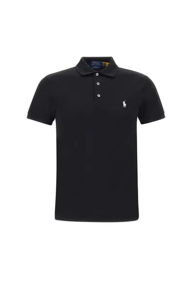 Polo Ralph Lauren Core Replen Cotton Polo Shirt In Black