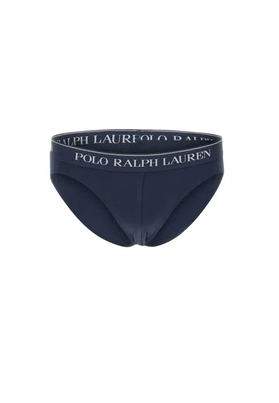 Polo Ralph Lauren Core Replen Tripack Cotton Briefs In 3pk Cr Nvy/saph Star/brmda Blu