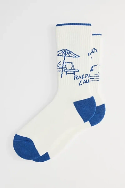 Polo Ralph Lauren Cote D'azur Crew Sock In White, Men's At Urban Outfitters