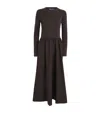 Polo Ralph Lauren Cotton A-line Midi Dress In Brown