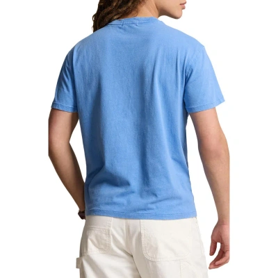Polo Ralph Lauren Cotton & Linen Pocket T-shirt In Blue