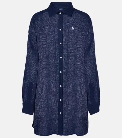 Polo Ralph Lauren Cotton And Linen Shirt In Blue
