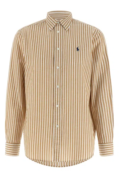 Polo Ralph Lauren Cotton And Linen Shirt In Neutral