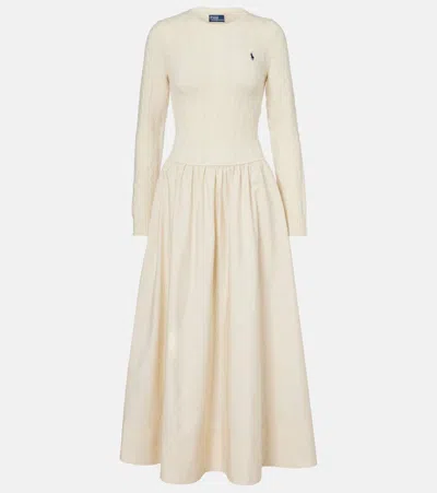 Polo Ralph Lauren Cotton And Wool-blend Maxi Dress In Neutral
