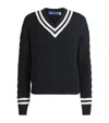 Polo Ralph Lauren Cotton Aran-knit V-neck Sweater