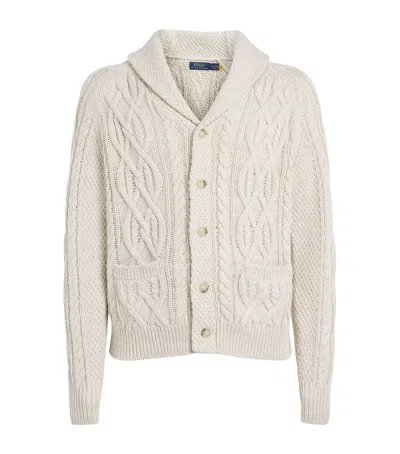 Polo Ralph Lauren Cotton Aran-knit Cardigan In Neutral