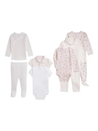 Polo Ralph Lauren Cotton Babygrow Set (set Of Seven) In Pink