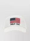 POLO RALPH LAUREN COTTON BASEBALL CAP WITH CURVED BRIM AND FLAG MOTIF