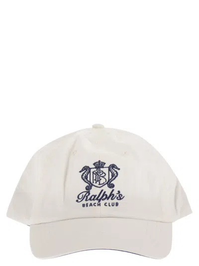 Polo Ralph Lauren Cotton Baseball Cap With Ralph's Beach Club Embroidery In White