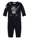 Polo Ralph Lauren Baby Boys 2-piece Crewneck Sweater And Pants Set In Black