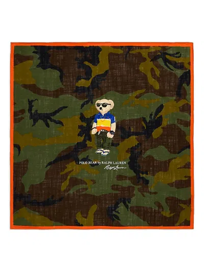 Polo Ralph Lauren Cotton Bear Scarf In Green