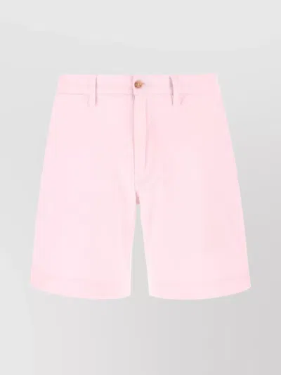 Polo Ralph Lauren Cotton Bermuda Shorts Featuring Belt Loops In Pink