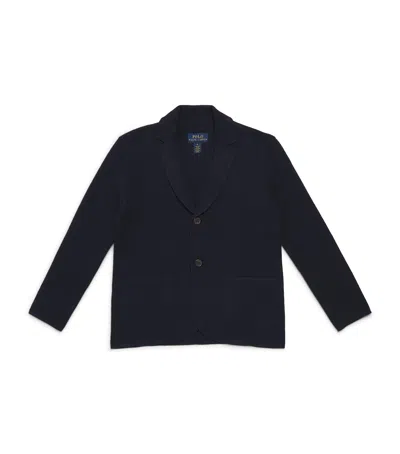 Polo Ralph Lauren Kids' Cotton Blazer-style Cardigan In Navy
