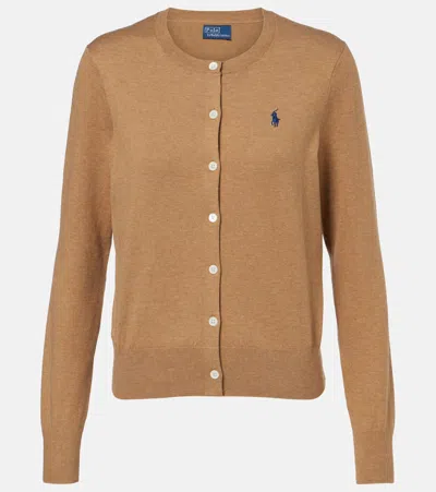 Polo Ralph Lauren Cotton-blend Cardigan In Brown